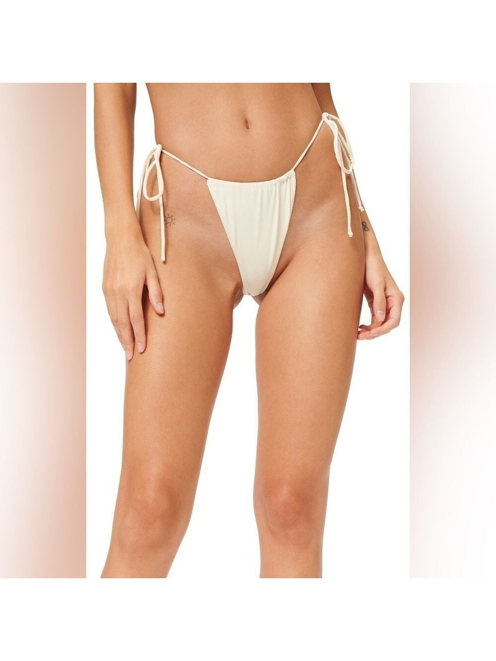 Good American Tiny Ties Bikini Bottoms, Women’s Size 4 - Ivory